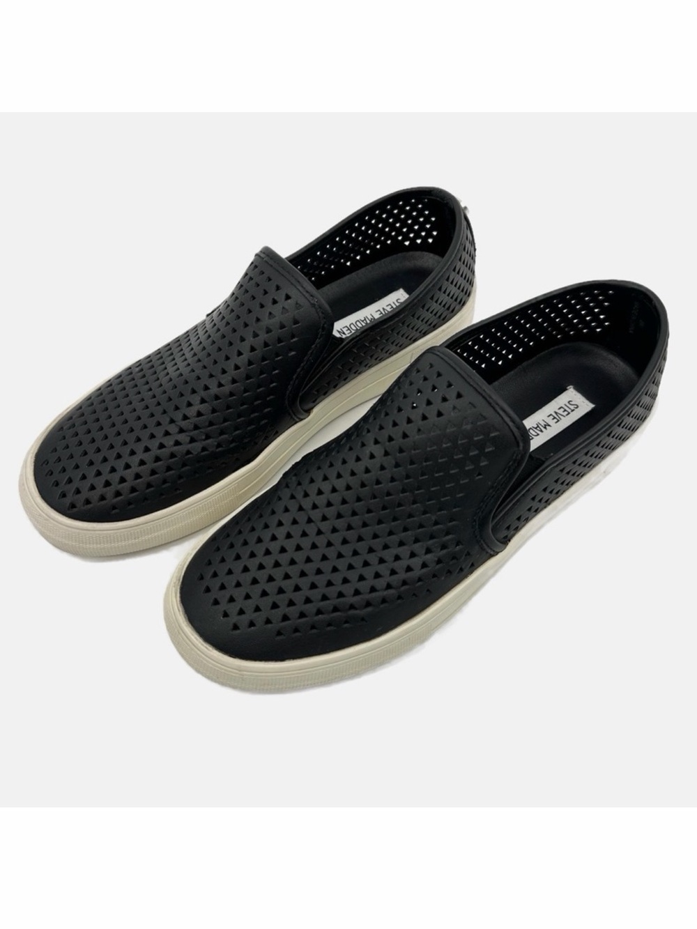 Steve Madden Gal Black Flatform Slip On Sneakers - Size 8